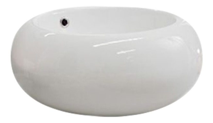 Bacha De Loza Blanca De Apoyo Redonda 46x46x13cm  Blanco