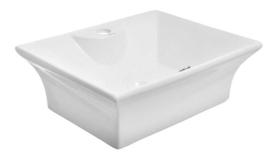 Bacha De Loza Blanca Para Monocomando Trapecio 50x42x19cm Blanco