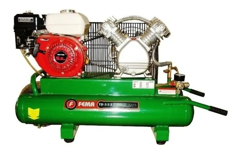 Compresor Fema 5532 32 Litros 5.5hp 4 Tiempos  Verde