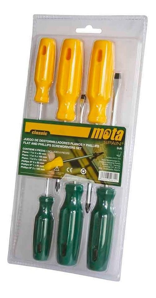 Juego De Destornilladores Mota Dj6 - 6 Piezas