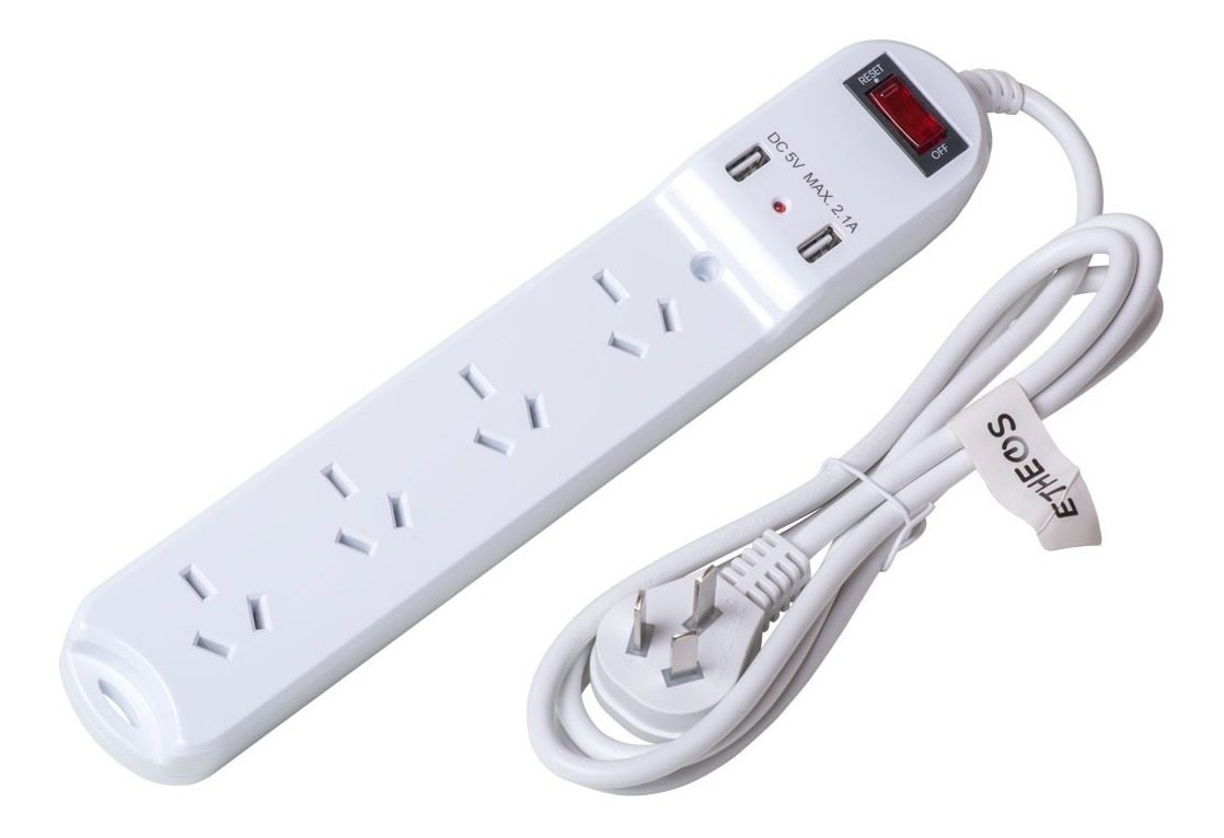 Zapatilla Prolongador Multiple 4 Tomas + 2 Usb 1.5mts - 1