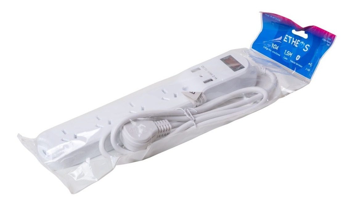 Zapatilla Prolongador Multiple 4 Tomas + 2 Usb 1.5mts - 2
