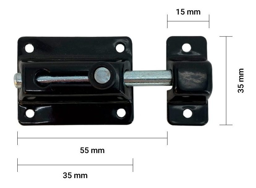 Pasador Con Traba Resorte 35×35mm Ideal Puertas Y Ventanas