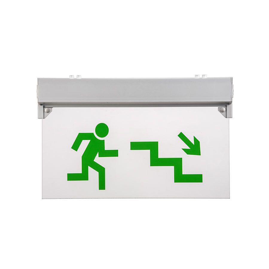 Cartel de emergencia LED  " escalera abajo"